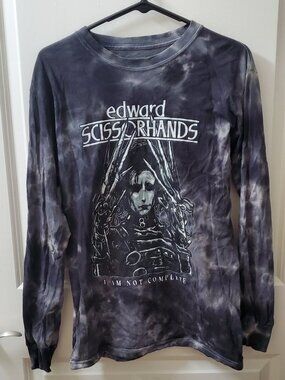 Hot Topic Edward Scissorhands Incomplete Tie Dye Long Sleeve Shirt - Small